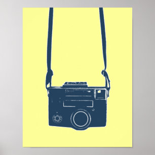 Poster Câmera de Retro Azul