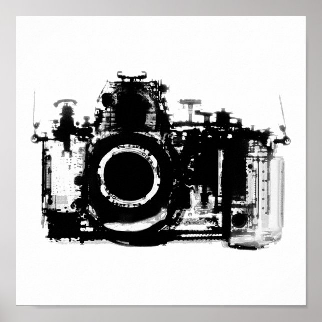 PÓSTER CÂMERA DE VISÃO X-RAY - PRETO E BRANCO (Frente)