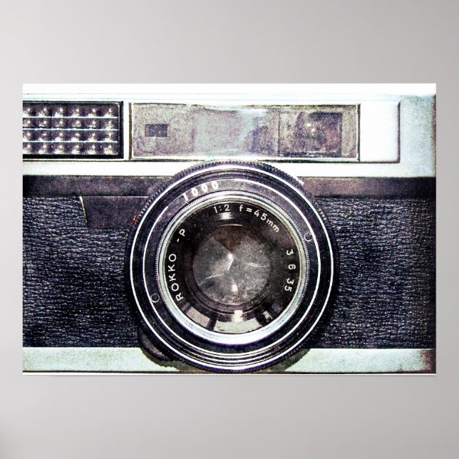 Póster Câmera preta antiga (Frente)