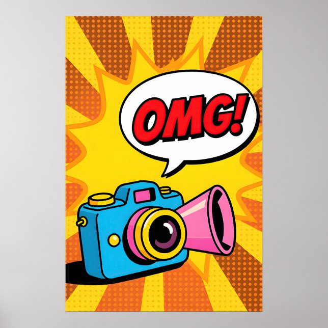 Poster Câmera Retro Pop Art (Frente)