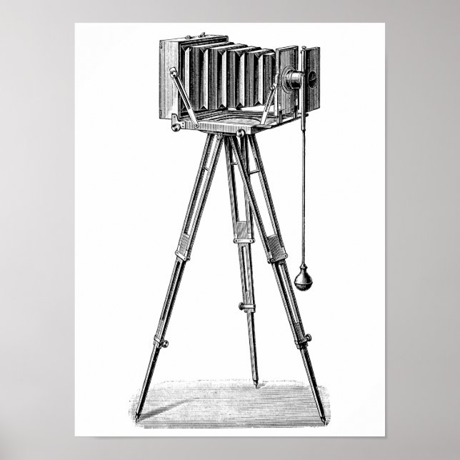 Póster Câmera Vintage - Câmeras Antigas - Fotografia Pret (Frente)