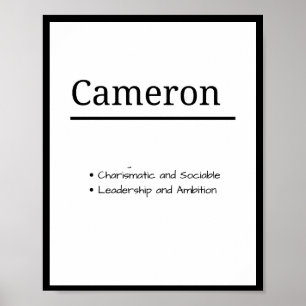 Poster Cameron, Definição de Nome Personalizado de Menino
