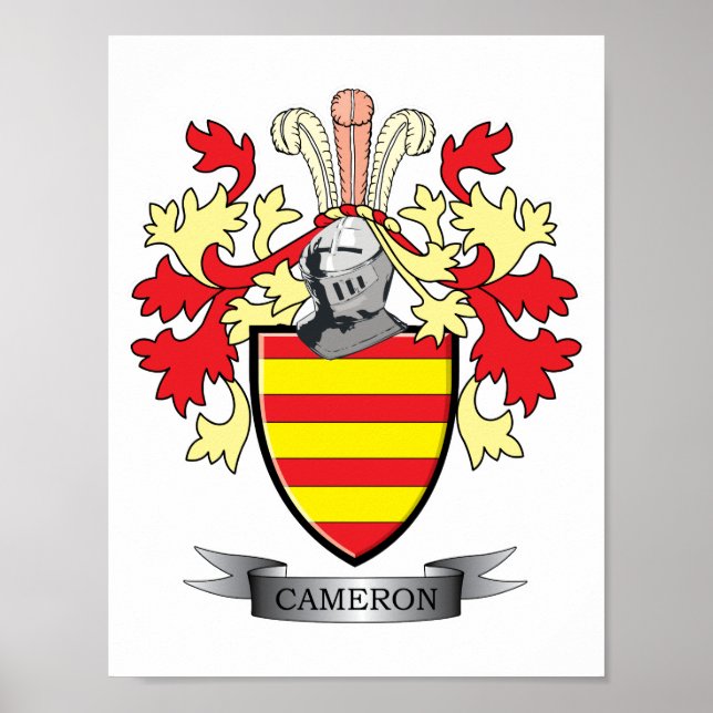 Póster Cameron Family Crest Casaco de Armas (Frente)
