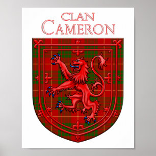 Poster Cameron Tartan Scottish Xadrez Lion Rampant