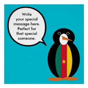Póster Cameroon Ms Penguin Personalizada Conversando
