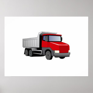 Póster Camião basculante vermelho