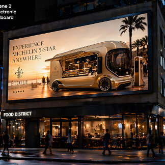 Poster Camião de comida Michelin futurista – Luxo Móvel