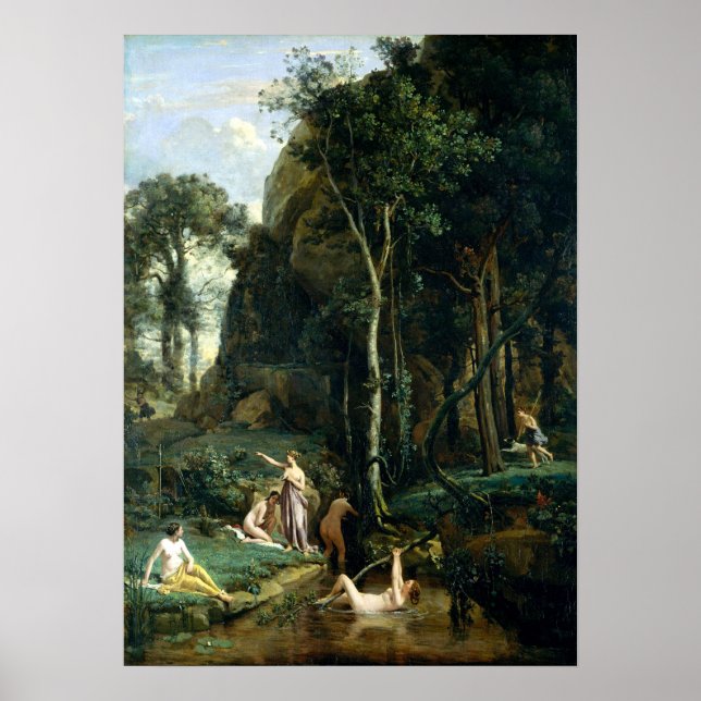 Poster Camille Corot Diana e Actaeon (Frente)