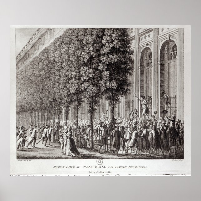 Póster Camille Desmoulins falando no Palais (Frente)