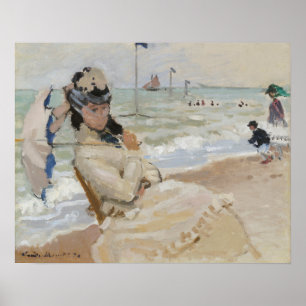 Poster Camille na praia em Trouville (1870)