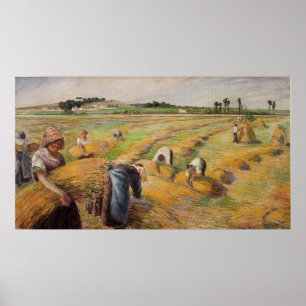 Poster Camille Pissarro - a fazenda da grão do óleo da