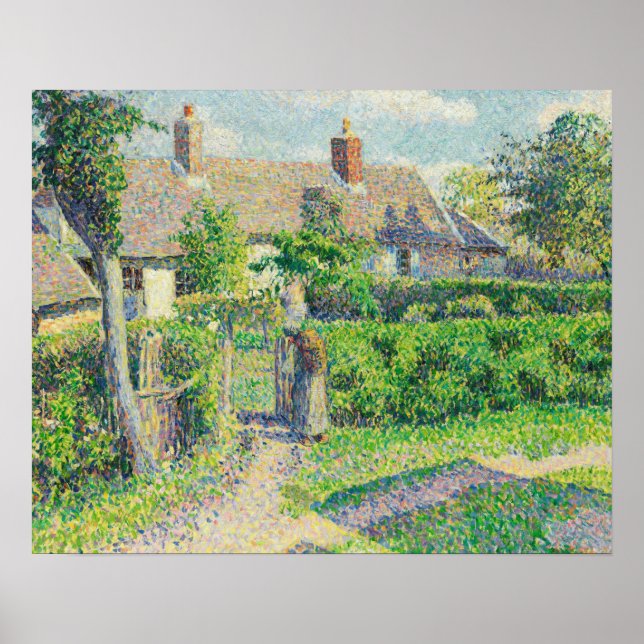 Poster Camille Pissarro - Casas de camponeses, Eragny (Frente)
