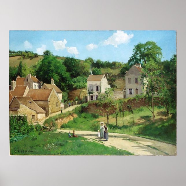 Poster Camille Pissarro - Hermitage Pontoise 1867 Oil (Frente)