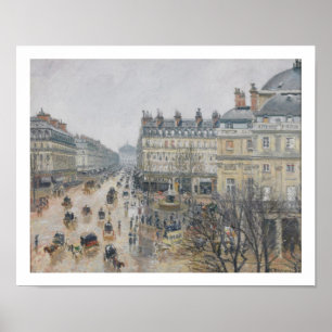 Poster Camille Pissarro   Lugar du Teatro Francais, Pari