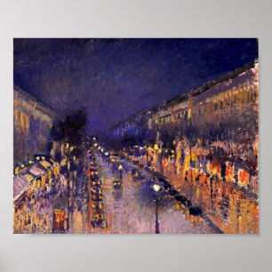 Poster Camille Pissarro O Boulevard Montmartre À Noite
