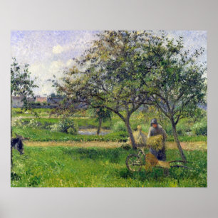 Póster Camille Pissarro o carrinho de mão, pomar, c.18