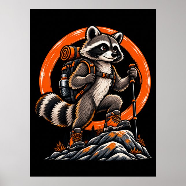 Poster Caminante Mapache – Trilhas Selvagens (Frente)
