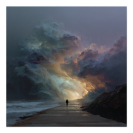 Póster Caminante Solitário Portal da Nuvem de Tempestade