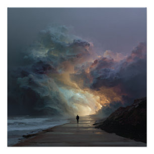 Póster Caminante Solitário Portal da Nuvem de Tempestade