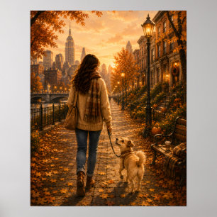 Poster Caminhada Aconchegante de Outono com Meu Melhor Am