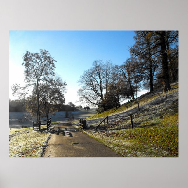 Poster Caminhada de campo em uma paisagem gelada (Frente)