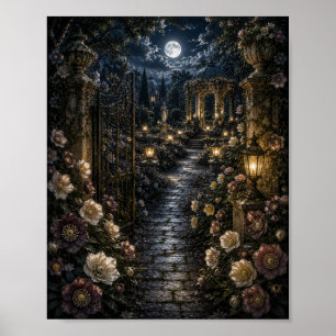 Poster Caminhada de Hellebore à Luz da Lua Botânica Vinta