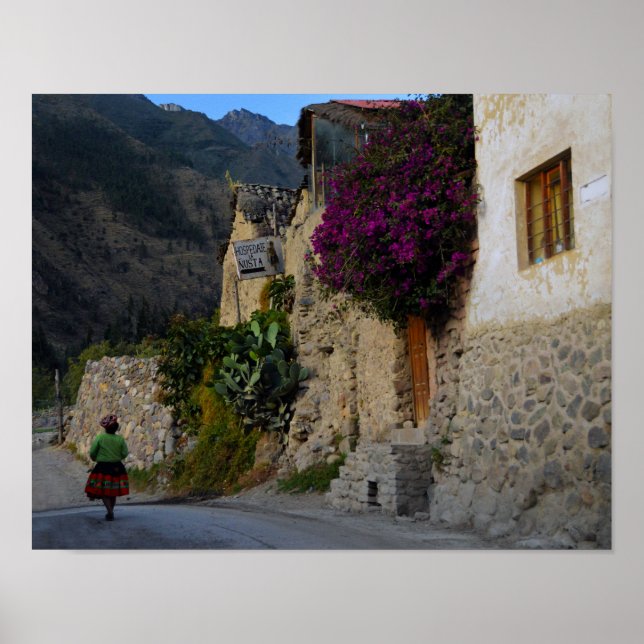 Póster Caminhando em Ollantaytambo, Peru (Frente)