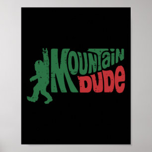 Poster Caminhando Montanha Pé Grande Cara Sasquatch Rocha