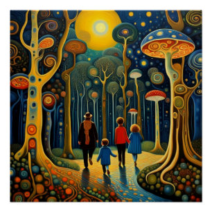Póster Caminhando na floresta 7