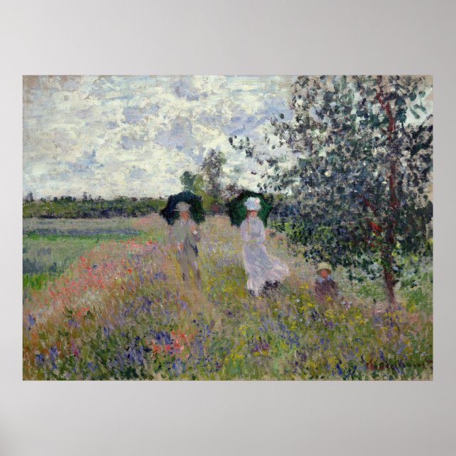 Póster Caminhando perto do Argenteuil - Claude Monet (Frente)