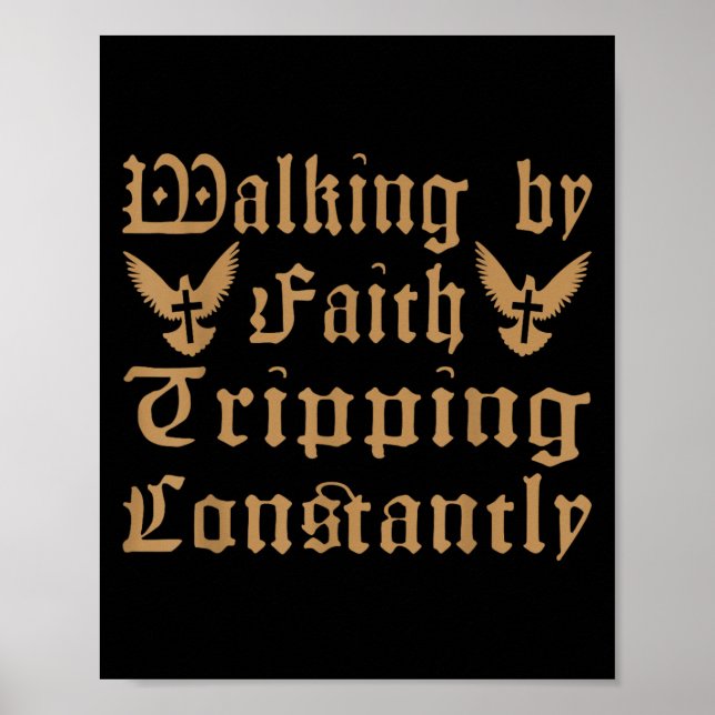 Poster Caminhando Por Fé Tripulando Constantemente Engraç (Frente)