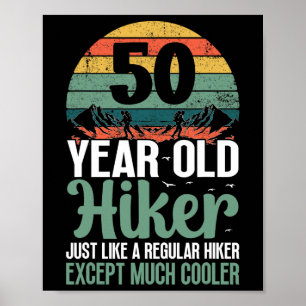 Poster Caminhante de Aniversário de 50 Anos Montanha 50 A