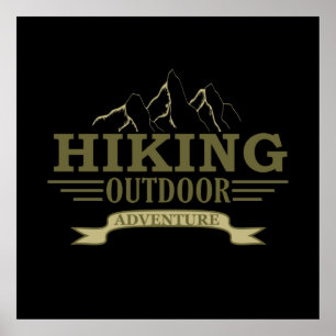 Poster Caminhantes ao ar livre caminham aventura