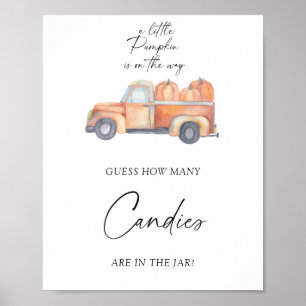 Poster Caminhão de abóbora - adivinhe quantos doces Carta