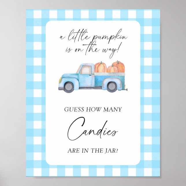 Poster Caminhão de abóbora - adivinhem quantos doces Post (Frente)