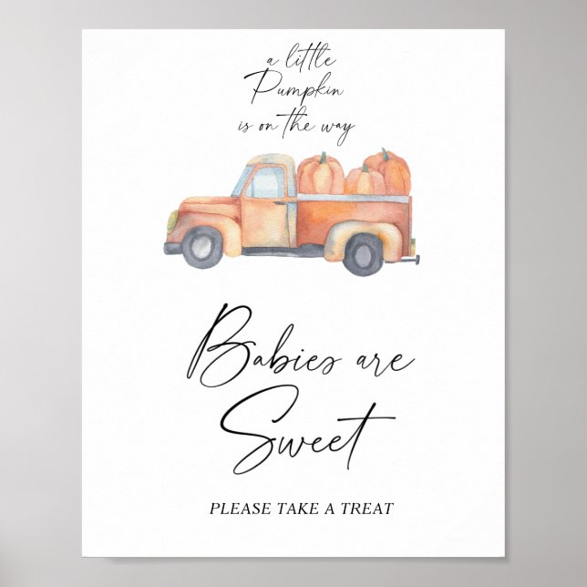 Poster Caminhão de abóbora - bebês são doces pôster (Frente)