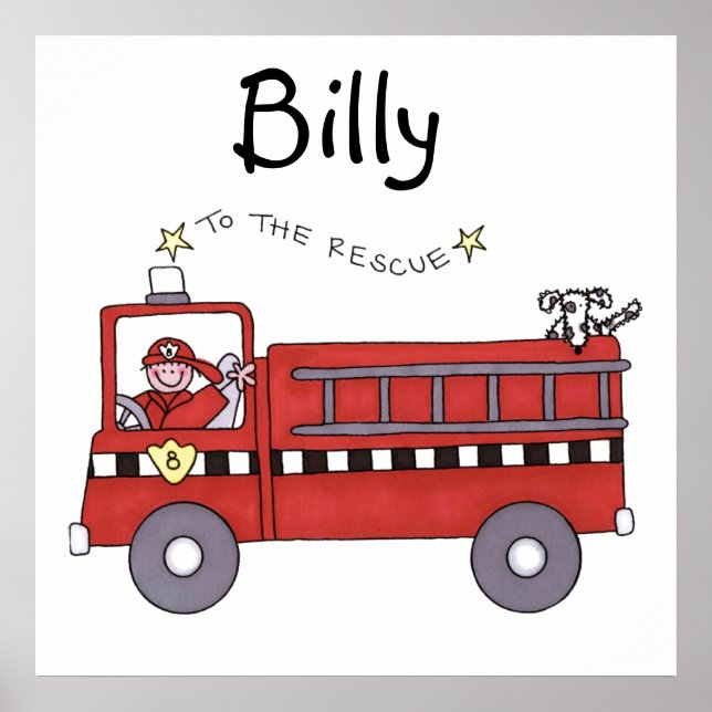 Póster Caminhão de Bombeiros (Frente)