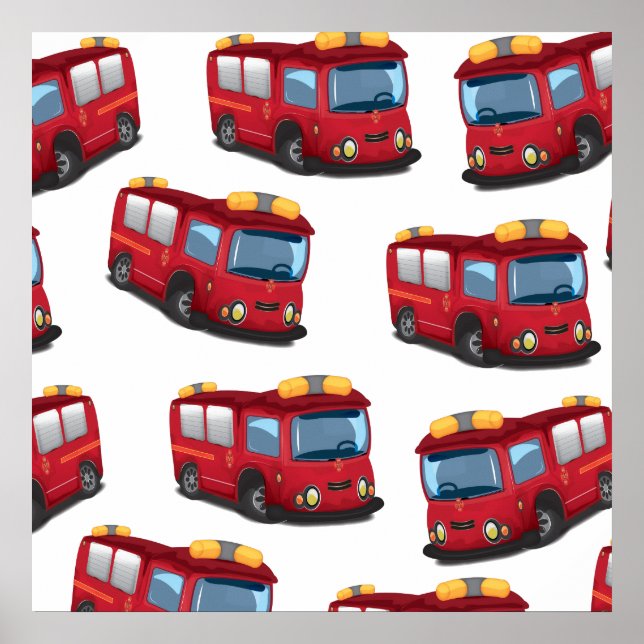 Póster Caminhão de Bombeiros (Frente)