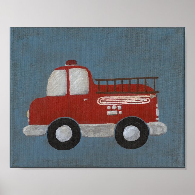 Póster Caminhão de Bombeiros 8 X 10 (Frente)