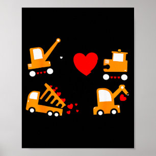 Poster Caminhão de Construção Dia dos Namorados do Amor K