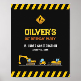 Poster Caminhão de Despejo de Construção Amarelo - Sinal 