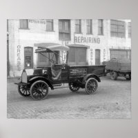 Caminhão de Entrega de Autopeças, 1915. Foto Antig