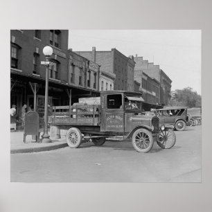 Póster Caminhão de entrega de aves, 1926. Foto antiga