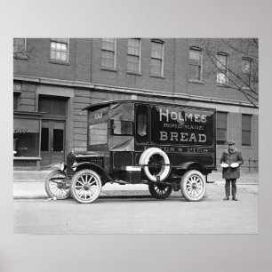 Póster Caminhão de Entrega de Padaria, 1923. Foto Antiga