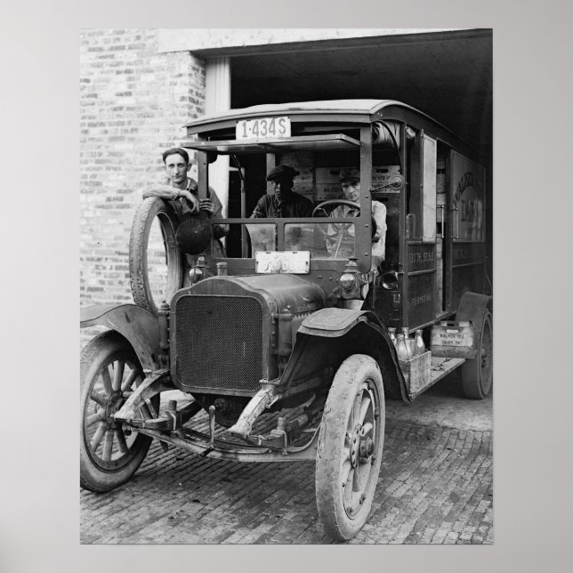 Poster Caminhão de Laticínios, 1921. Foto Antiga (Frente)