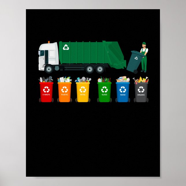 Poster Caminhão de Lixo do reciclagem (Frente)