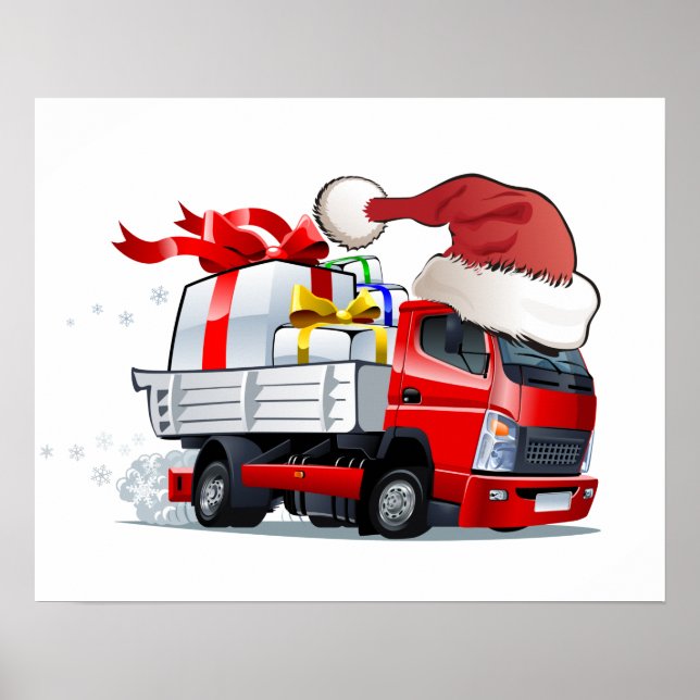 Poster Caminhão de Natal de desenho animado (Frente)