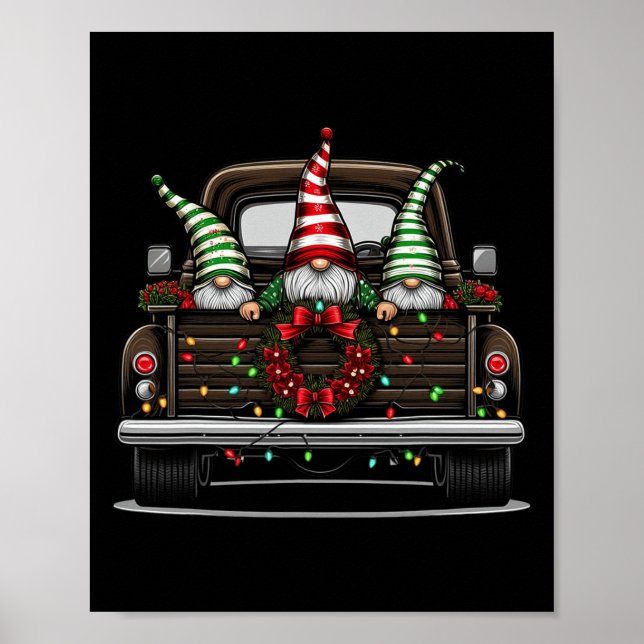 Poster Caminhão de Natal Gnomo Fofo  (Frente)
