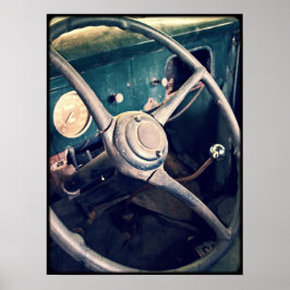 Póster Caminhão de Recolha Clássico Antiquado