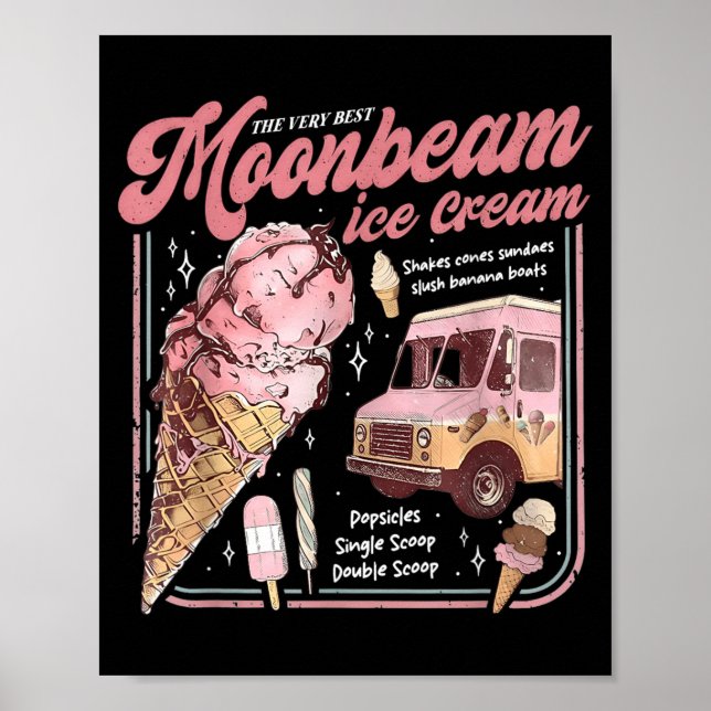 Poster Caminhão de Sorvete Moonbeam Vintage Retro (Frente)